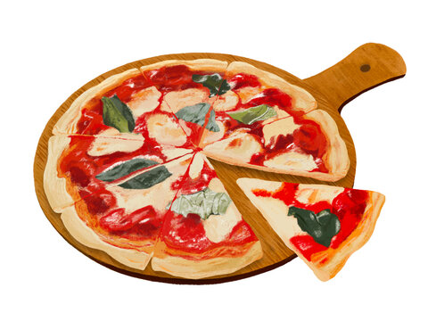 マルゲリータピッツァ（カット）プレート付き