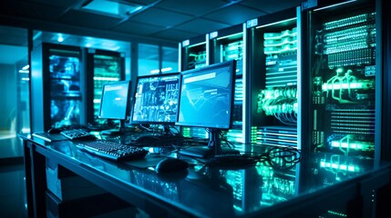 コンピュータとパソコン、テクノロジーのビジネスイメージ