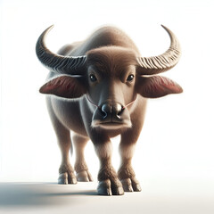 buffalo standing on white background