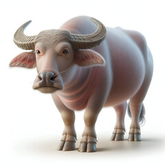 buffalo standing on white background