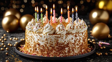 birthday cake candles HD 8K wallpaper Stock Photographic Image 