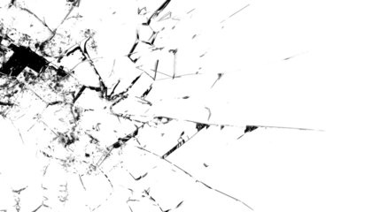 Abstract broken glass on transparent background 