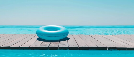 Pool float ring next to a diving board, ready for a summer day of fun and games