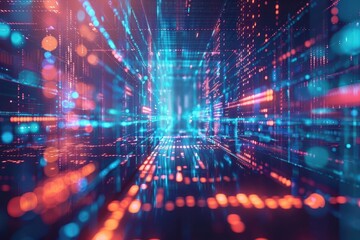Fototapeta premium abstract big data technology concept advanced algorithms integrating information