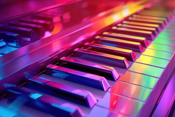 abstract colorful piano keyboard wallpaper background music and art concept digital illustration