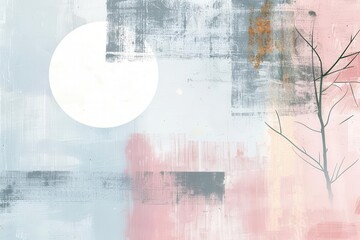 abstract japanese design with delicate pastel colors minimalist artistic composition