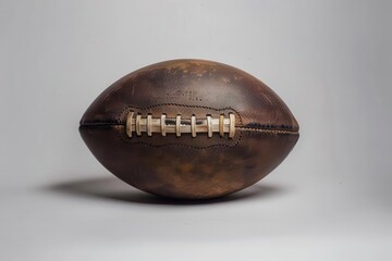 american football ball isolated on plain background sports equipment studio photography
