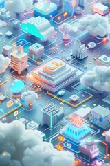 Fototapeta premium A 3D illustration visualizes Communications Platform