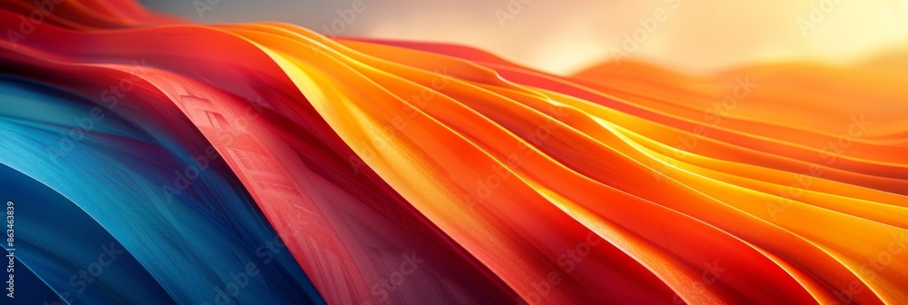 Poster vibrant and captivating display of a rainbow of colors dancing across a paper background, creating a
