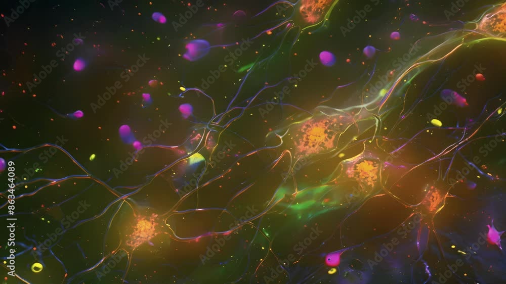 Aufkleber fluorescent staining highlights the presence of multiple interneurons responsible for signal process