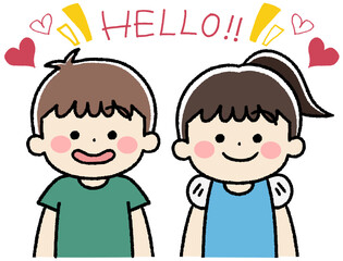 笑顔の子供のアイコンイラスト