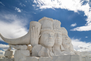 Fototapeta premium Salt sculptures made from Chaka Salt Lake salt