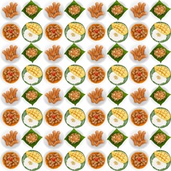 Thai Food Pattern Background 6000x6000px