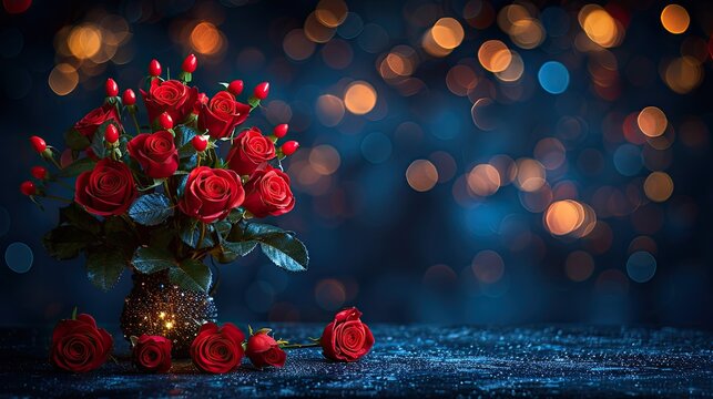 bouquet of red roses HD 8K wallpaper Stock Photographic Image 