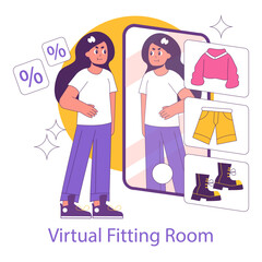 phygital. Flat Vector Illustration