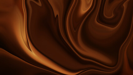 4K Abstract Texture waves of hot chocolate. Deliciously tasty liquid hot chocolate with lava backdrop.