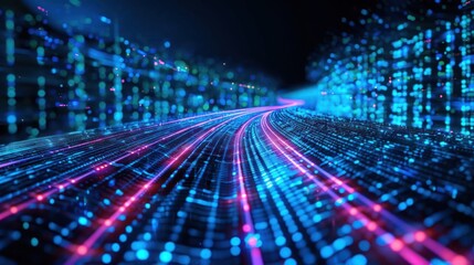 Abstract optical fiber flow technology light