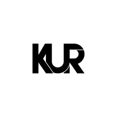 kur lettering initial monogram logo design