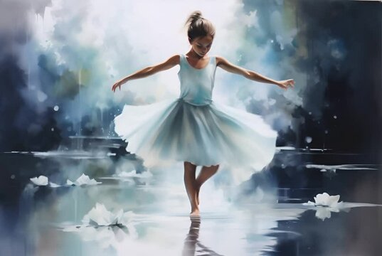  graceful ballerina in a pink tutu stands en pointe, exuding elegance and poise