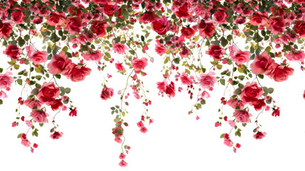 Roses curtain wedding arch on transparent acbkground