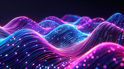 Fototapeta premium Bright fiber optic signals abstract pattern