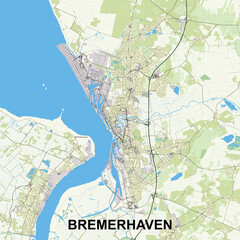 Fototapeta premium Bremerhaven, Germany map poster art