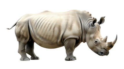 Fototapeta premium Rhino rhinoceros on transparent background