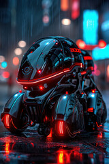 Fototapeta premium Autonomous Delivery Robots Revolutionizing High Tech Logistics for Futuristic Commerce Explore Innovation in Urban Transportation and Cutting Edge Solutions Redefining E commerce and City Life
