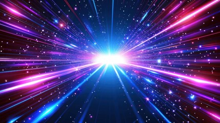 Obraz premium Bright light fast data optical fiber lines