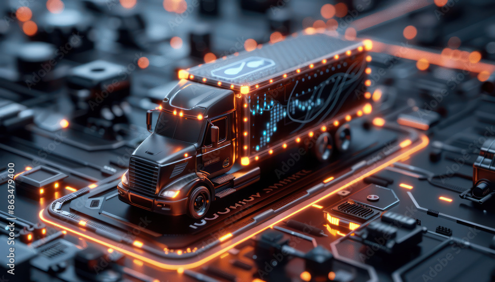 Poster exploring ai powered logistics and supply chain advanced distribution networks shaping the future of