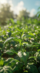 Obraz premium Innovative Smart Agriculture with AI Driven Equipment and High Tech Farming Solutions for Sustainable Practices in Modern Agriculture Optimize Crop Yield, Reduce Costs, and Boost Efficiency