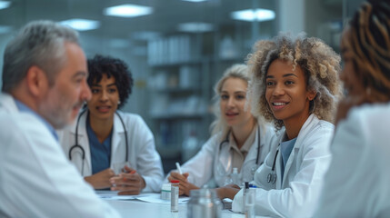 Fototapeta premium group of doctor sitting in Hospital rest area