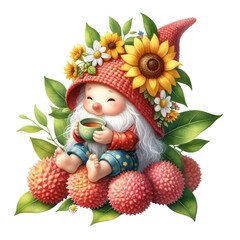 Gnome Clipart, Lychee Gnome Png