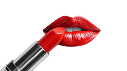 Obraz premium Ruddy brush lipstick isolated on transparent background