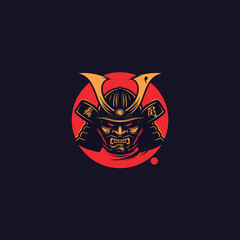 Oni mask samurai vector illustration