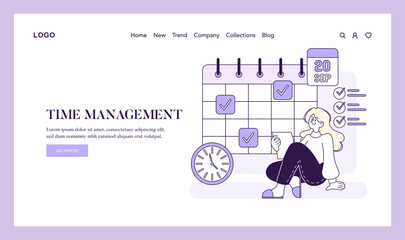 An organized woman efficiently plans her schedule, marking tasks on a calendar, epitomizing structured time utilization