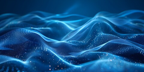 Digital technology blue rhythm wavy lines abstract graphic poster web page ppt background