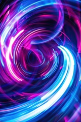 Fototapeta premium Abstract neon light swirl with vibrant colors