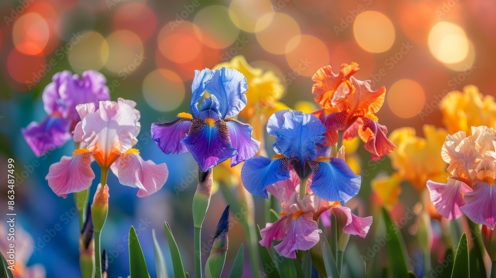 Poster Iris Flowers in Spring