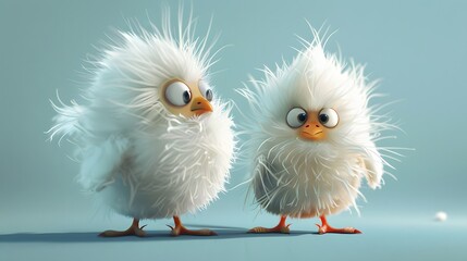 White chicken cartoon illustration isolated image animal character. 