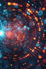 Obraz premium Abstract Tech Background Illustrating Quantum Supremacy