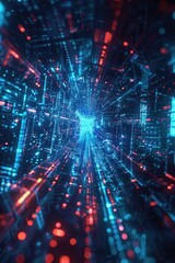 Obraz premium Abstract Tech Background Illustrating Quantum Supremacy