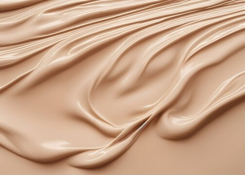 The base of the foundation is smeared as a sample background close-up. Makeup cosmetics. Concealer. Concealer texture.
