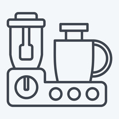 Icon Food Processor. related to Kitchen Tool symbol. line style. simple design illustration