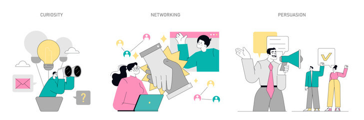 Soft Skills Flat Vector illustration.