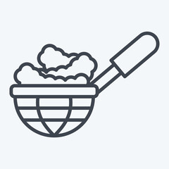 Icon Spider Strainer. related to Kitchen Tool symbol. line style. simple design illustration