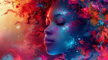 Ethereal Portrait: A Journey through Swirling Colors and Emotions