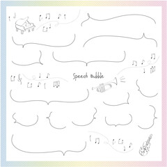 大人っぽいエレガントなふきだし。シンプルおしゃれ上があいているふきだし