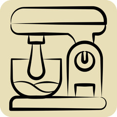 Icon Kitchen Mixer. related to Kitchen Tool symbol. hand drawn style. simple design illustration