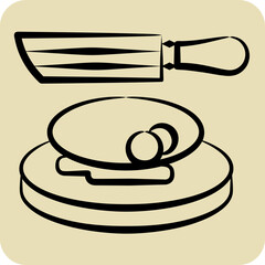 Icon Steak Knife Set. related to Kitchen Tool symbol. hand drawn style. simple design illustration